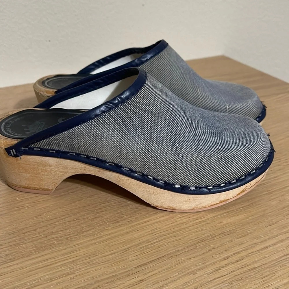 M.I.C. Vintage wooden Clogs Mules  Orthopedic Design size 6 blue